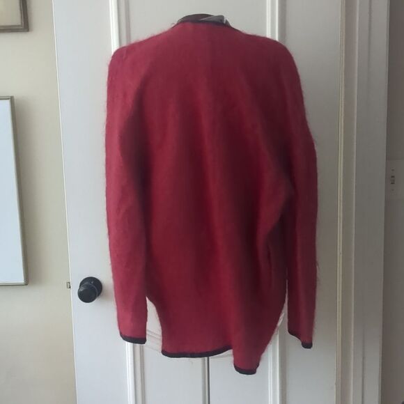 Tony Lambert Collections VTG Coat Size 12 Womens Red Open Front Cardigan Jacket - Picture 3 of 13